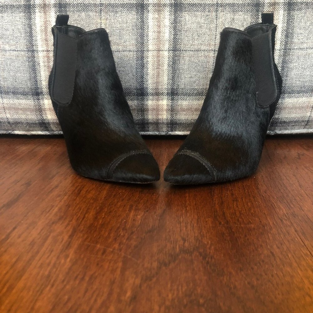 Tori Burch Black Hair on Hide Booties, Size 8M